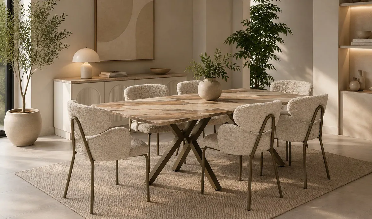 Contemporary dining table and chairs